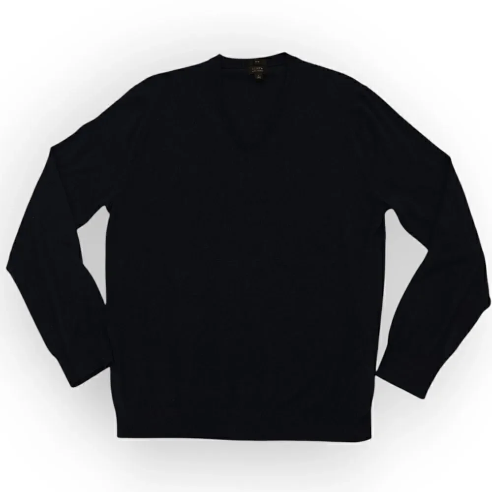 J CREW DARK BLUE 100% MERINO WOOL SLIM FIT SWEATER SIZE L